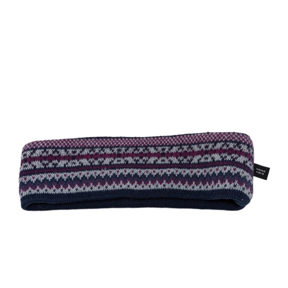Turtle Fur Navy Blue Purple Knit Headband Ear Warmer